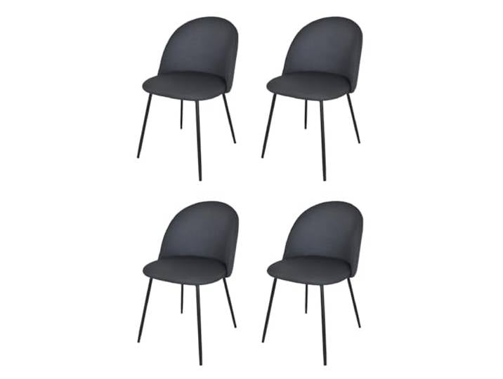 KEKOHOME 4er-Set Esszimmerstühle Luna, Beine aus lackiertem Stahl mattschwarze Farbe, Bezug aus Stoff Farbe Schwarz