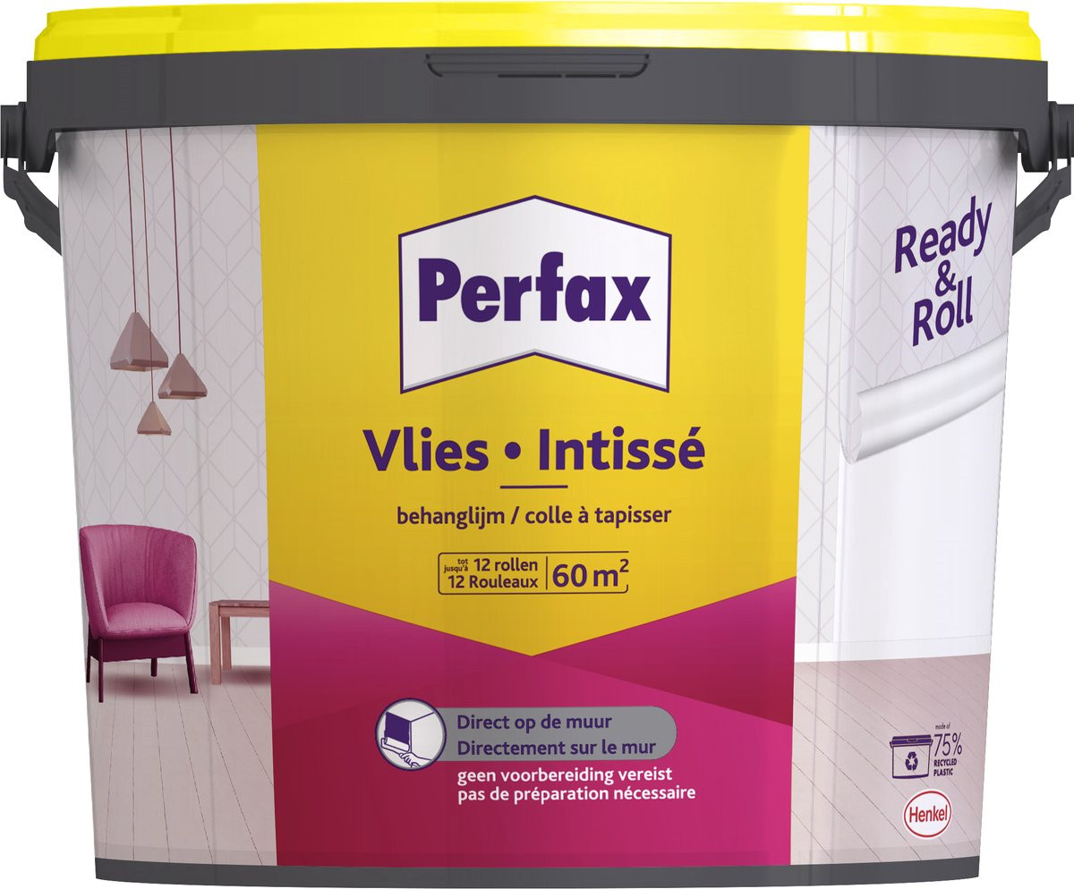 Perfax Ready&Roll Behanglijm voor Vliesbehang, 9 kg, Transparant