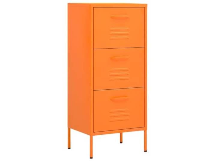RJPLMFV Aufbewahrungsschrank, Orange, Stahl, 42,5 x 35 x 101,5 cm Säulenmöbel mit Schubladen, Kugelführungen, verstellbare Füße, für den Innenbereich, tägliche Organisation