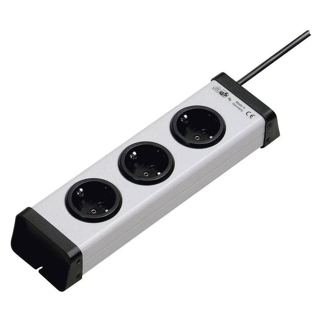 Ehmann 0200x00032301 Steckdosenleiste 3fach Grau Schutzkontakt 1 St. (3x, CEE 7/4, 1.50 m) (0200x00032301)