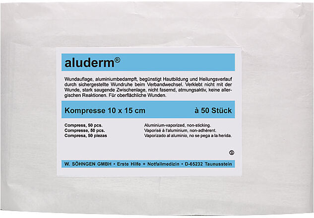 aluderm®-Kompresse, steril verpackt, VE 50 Stk, LxB 100 x 150 mm SÖHNGEN