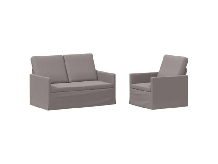 vidaXL Sofa-Set 2 pcs Taupe Stoff