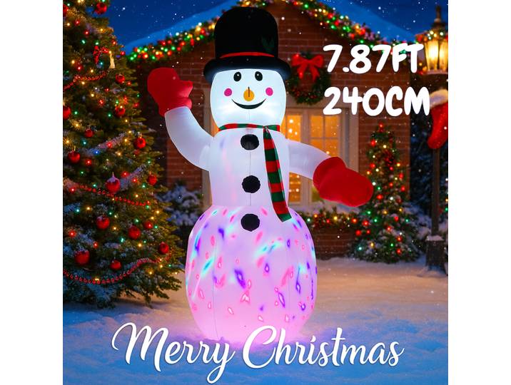 Bonhomme de neige gonflable de 7.87 pieds, décoration de noël pour cour avec lumière LED, fournitures de décoration de noël, ornement de maison, cadeaux de vacances