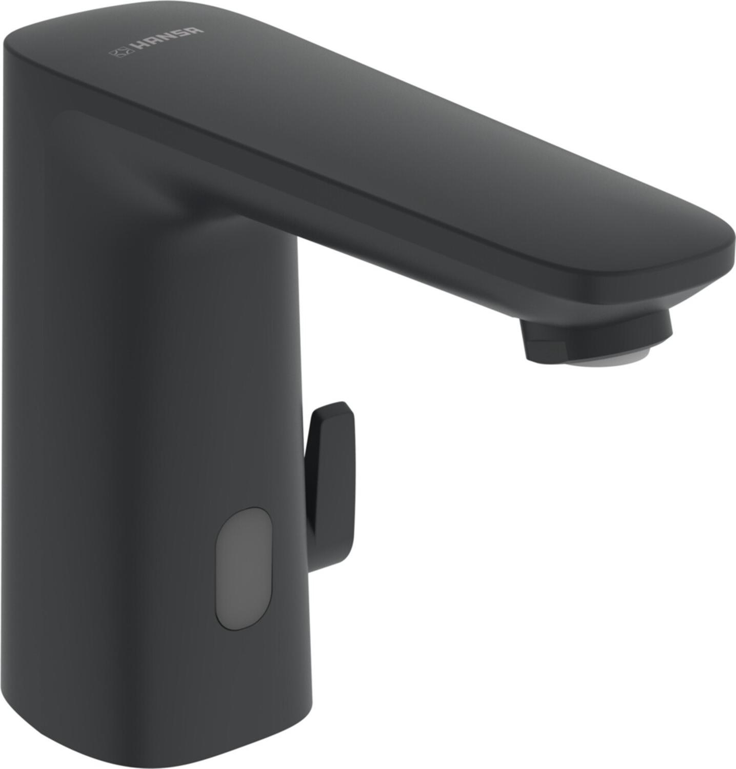 Hansa Infrarot-Waschtischarmatur HANSAELECTRA SAFETY matt-sw, Batteriebetr., Ausladung 117mm