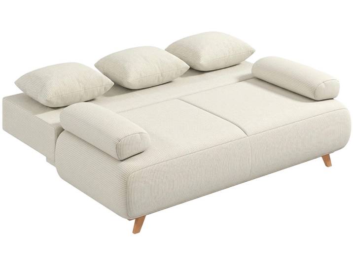 HOMCOM Schlafsofa 188x140cm 3-Sitzer Sofa mit Bettfunktion, Stauraum Beige