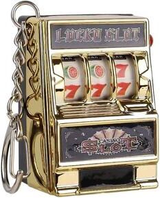 Perfect Picks Market Lucky Spin Mini Slot Machine Keychain Fun Arcade Stress Relief Toy gold