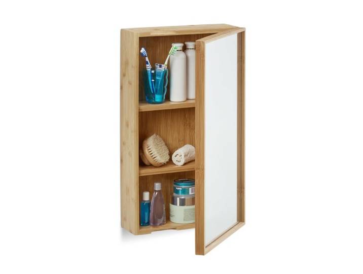 Relaxdays Bad Spiegelschrank mit Tür
