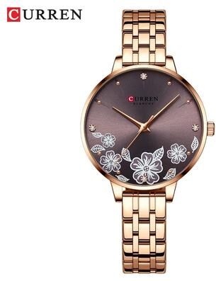 Uplift Essentials Ultra Thin Fashion Wristwatch Minimalist Stainless Steel Romantic Dress Watch coffee