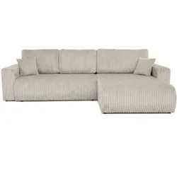 ECKSCHLAFSOFA Porto mit universelle Ottomane, Beige