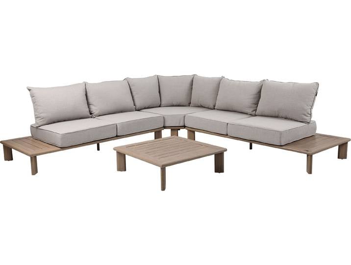 Axi House Salon lounge alu Avery beige effet bois