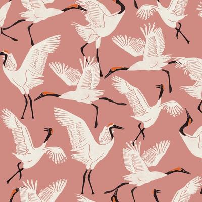 Tempaper Family of Cranes by Novogratz Peel and Stick Wallpaper