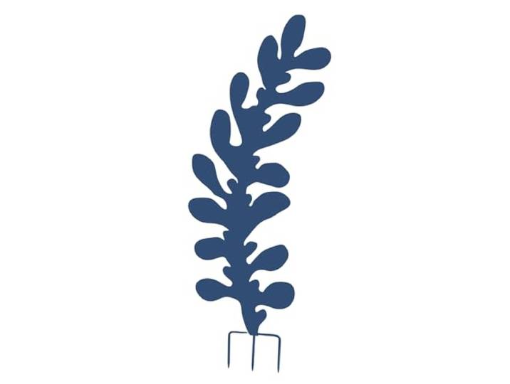 Louis Moulin Grande Décoration à Planter - Feuille Eucalyptus XXL - Métal Bleu - H 150 x L 50\,5 cm - Tuteur Design et Brise-Vue