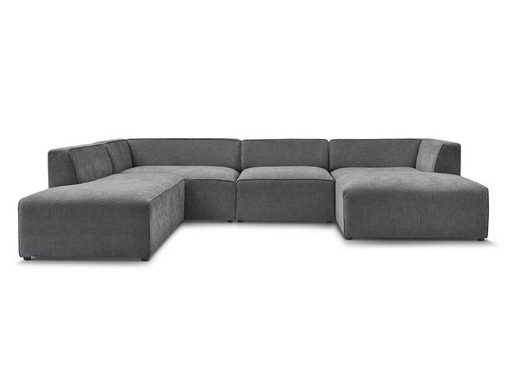 Wohnlandschaft BOBOCHIC MEGEVE Stoff mit Textur dunkelgrau