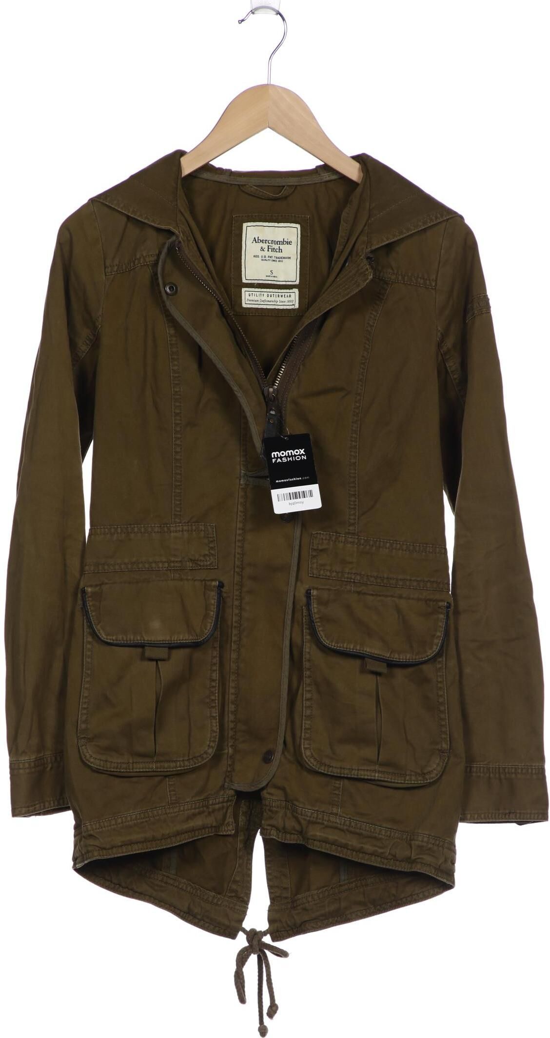 Abercrombie & Fitch Damen Mantel, Grün, Gr. S, Baumwolle - Second Hand