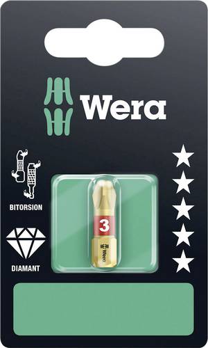 Wera 851/1 BDC SB SiS 05073334001 Kreuzschlitz-Bit PH 3 Werkzeugstahl diamantbeschichtet, legiert D 6.3