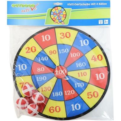 Outdoor Active Dartscheibe Klett mit 4 Bällen, Ø37cm