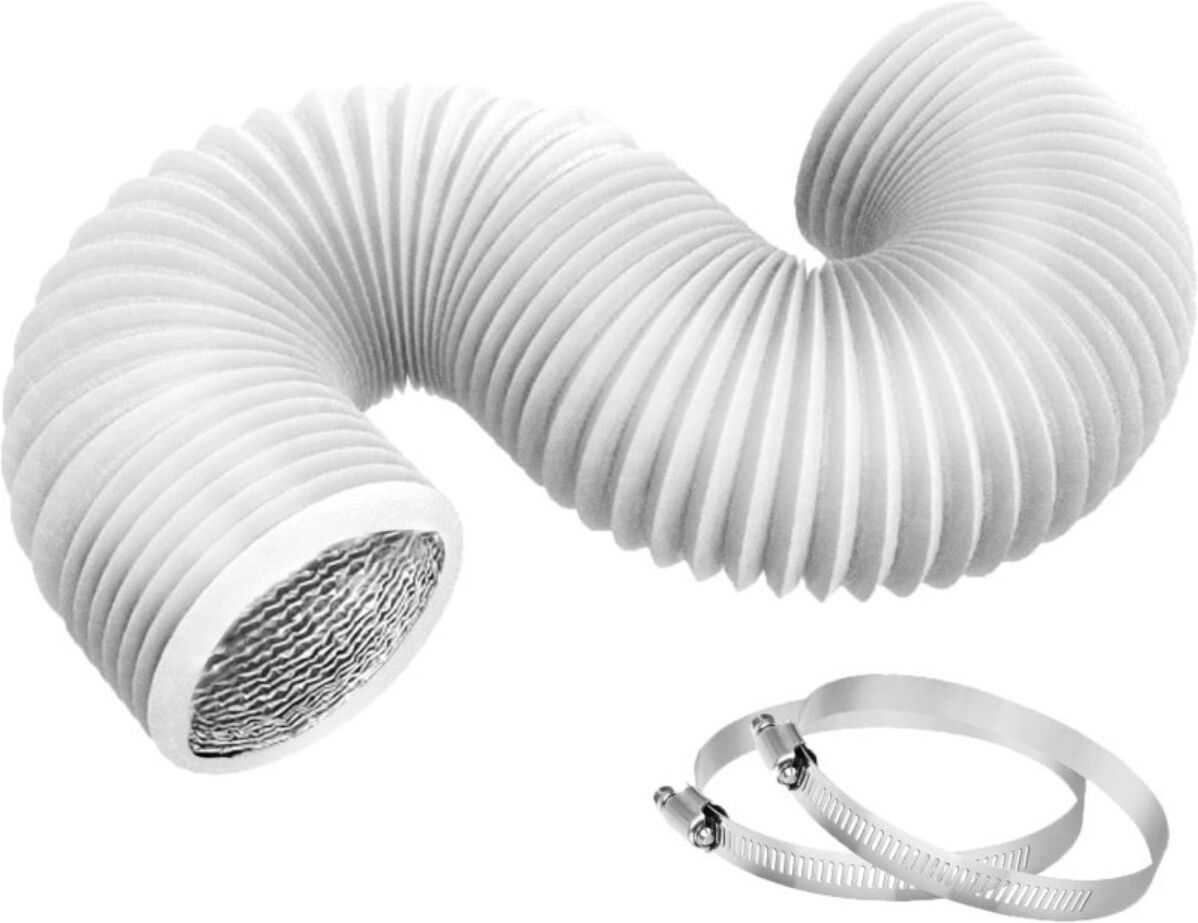 INF Raccord d'évacuation pour sèche-linge 100mmx2.5 avec 2 pinces en acier inoxydable, tuyau d'évacuation PVC feuille