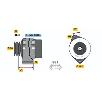 BOSCH Generator 0 986 045 891 für TOYOTA Austauschteil - refurbished