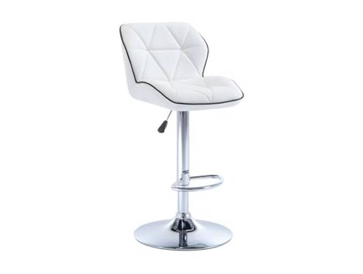 Vente-unique - Barhocker 2er-Set Calvin - Kunstleder Weiß Höhenverstellbar für optimalen Komfort