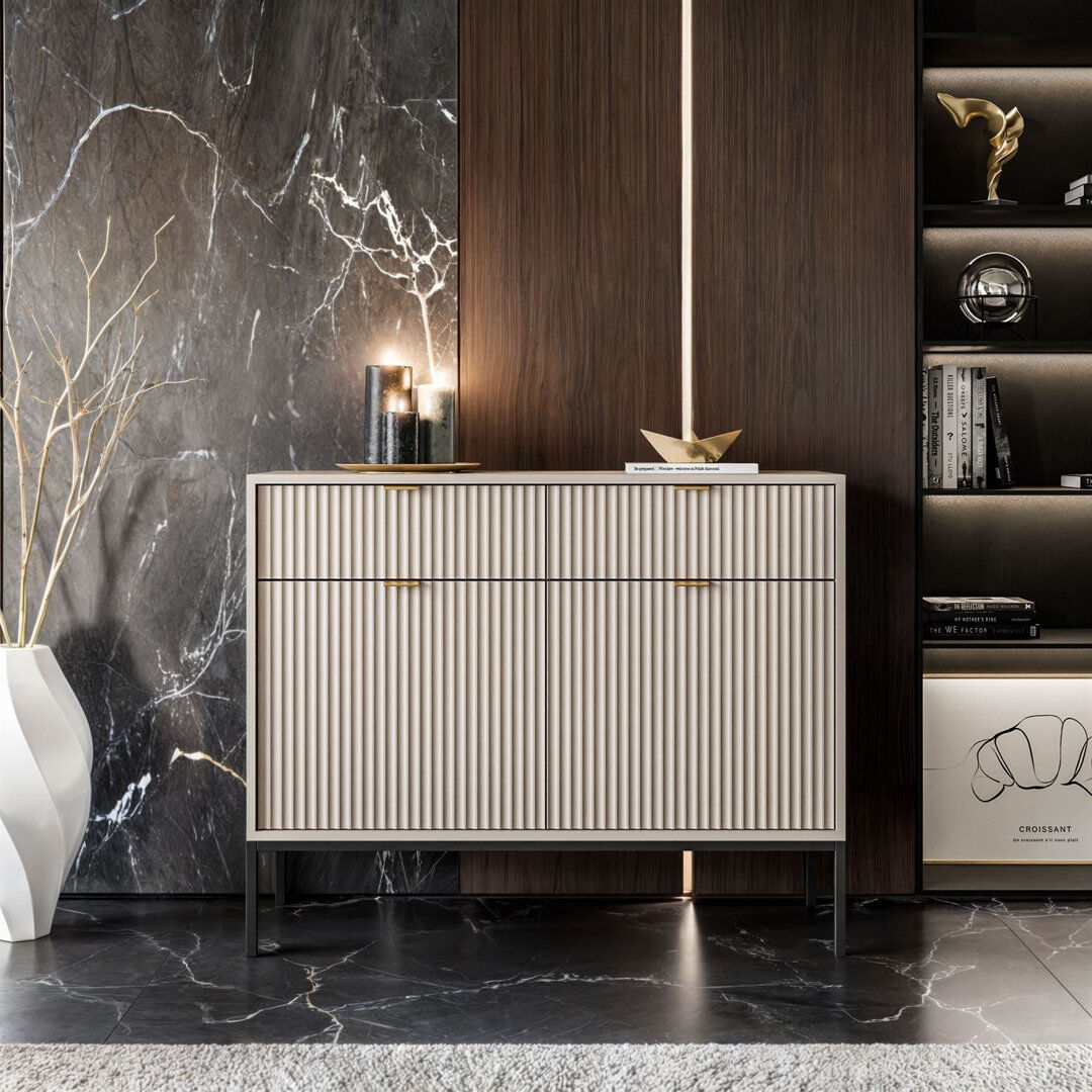 17 Stories 104 cm W Sideboard Cashmire/Black 83cm H X 104cm W X 39cm D