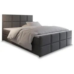 BOXBETT ARIEL 140x200 cm mit Matratze und Topper - Hellgrau