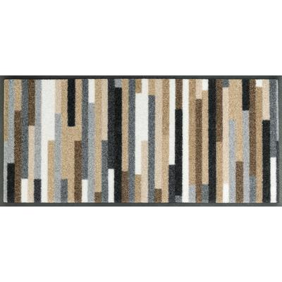 Fußmatte "Mikado Stripes", beige (natur), B:35cm H:7mm L:75cm, Kunstfaser, WASH+DRY BY KLEEN-TEX, Teppiche, Schmutzfangläufer, Schmutzfangläufer, modernes Streifen Design, rutschhemmend, waschbar