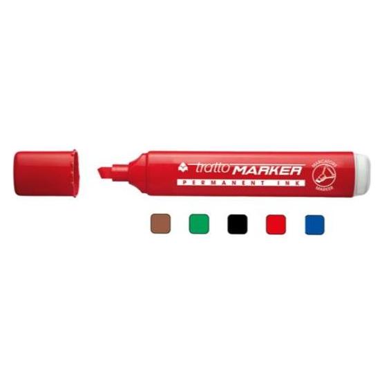 Tratto Marker Permanentmarker Rot Stumpfe Spitze 12 Stück (12x) (F840102)