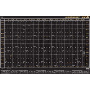 Güss-Verlag Plakatkalender 5000, Black Edition, Jahr 2027, Jahresplaner, 12 Monate, 96,5 x 60cm (A1)