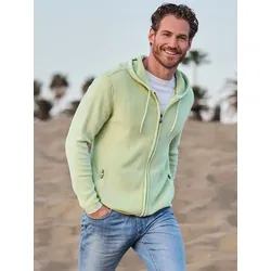 engbers Herren Cardigan mit Kapuze Grün regular uni Kapuze - XXL