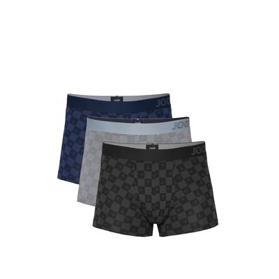 Boxer JOOP, Herren, Gr. M, schwarz, grau, kariert, Jersey, Obermaterial: 95% Baumwolle, 5% Elasthan, Unterhosen, mit weichen Taillenbändern, aus Jersey, glatte Verarbeitung