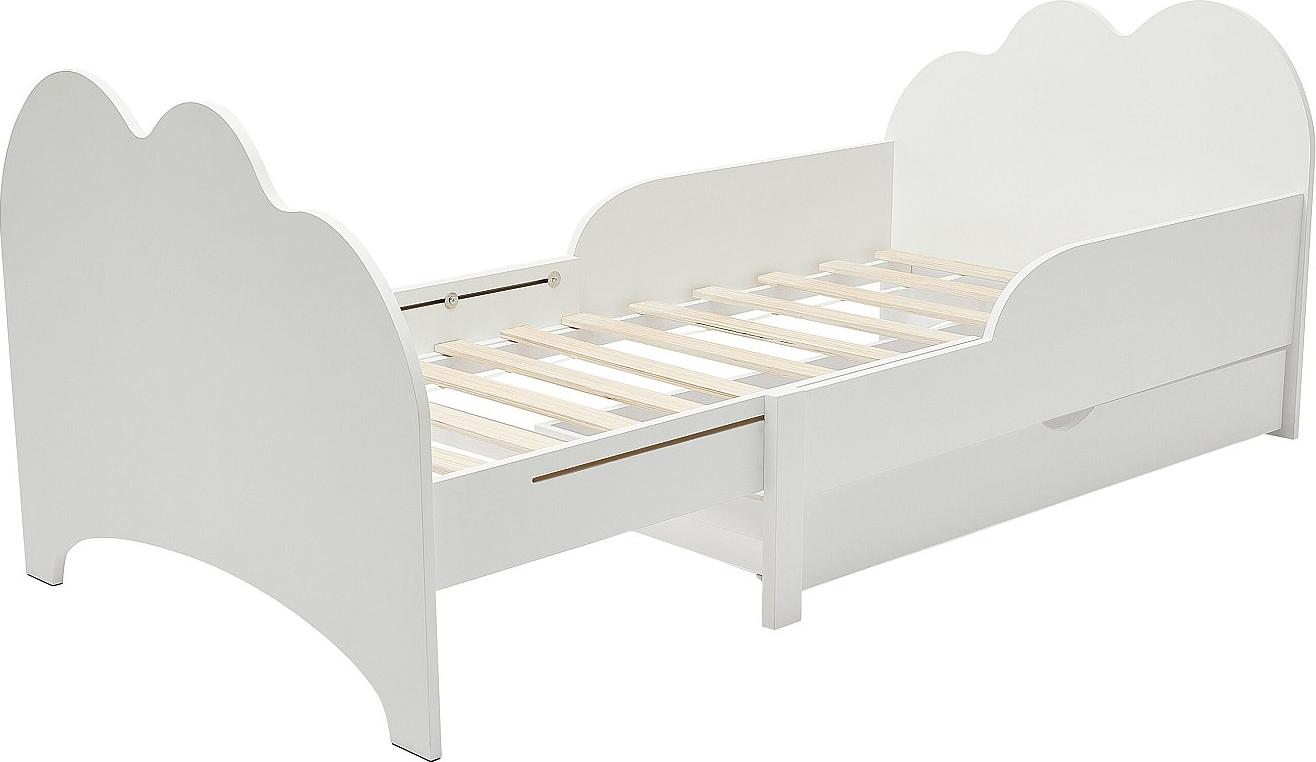 Bett mitwachsend mit Schublade - 90 x 140/170/200 cm - Kiefer & MDF - Weiß - TEONIA