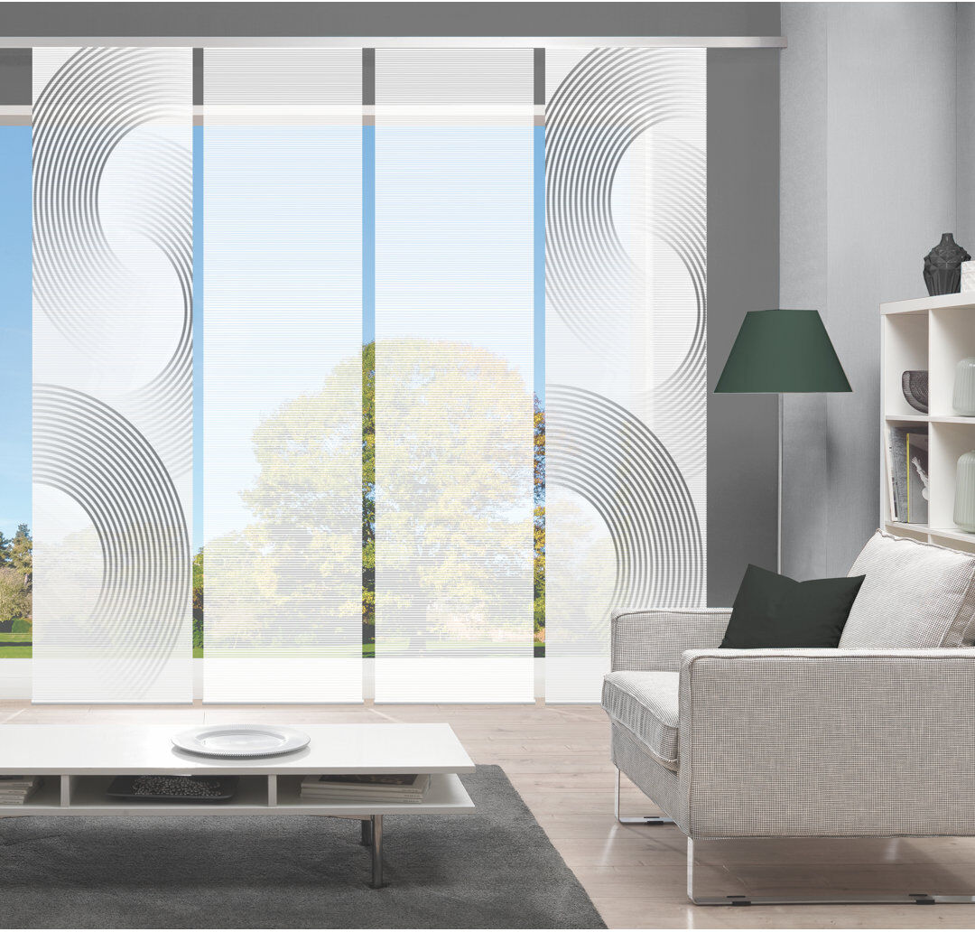 East Urban Home Semi Sheer Sliding Panel Petrol 60cm W X 260cm H