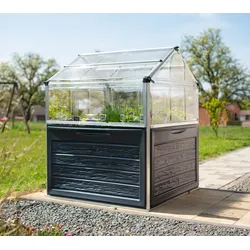Palram - Canopia Metall Hochbeet mit Gewächshaus Plantino | anthrazit | 118x118x147 cm - Anthrazit
