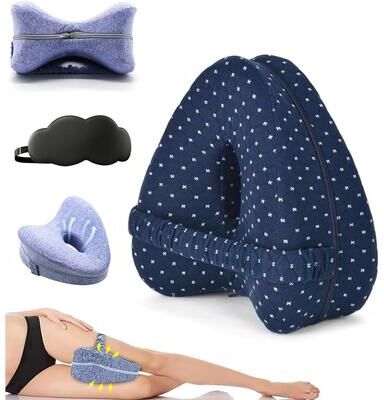 Inspired Finds Revoget Orthopedic Leg Alignment Pillow Relieve Hip Pain, Sciatica, And Back Discomfort For Side Sleepers navy