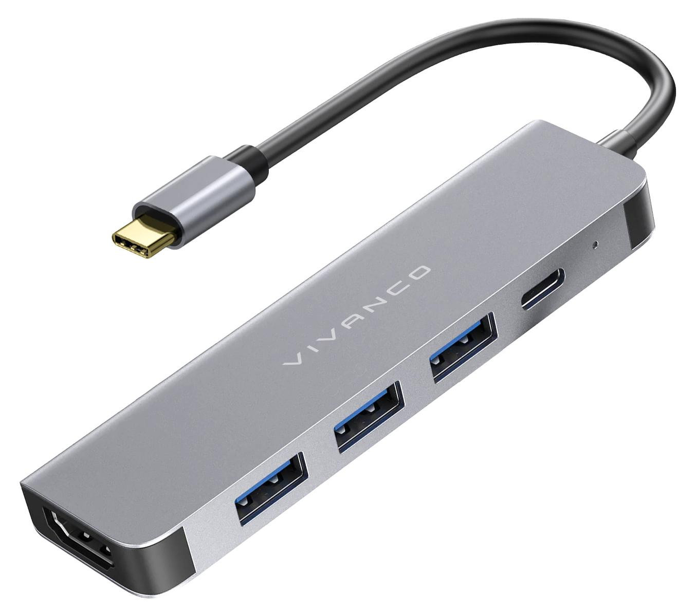 Vivanco 3-in-1 USB-C hub met USB-A poort