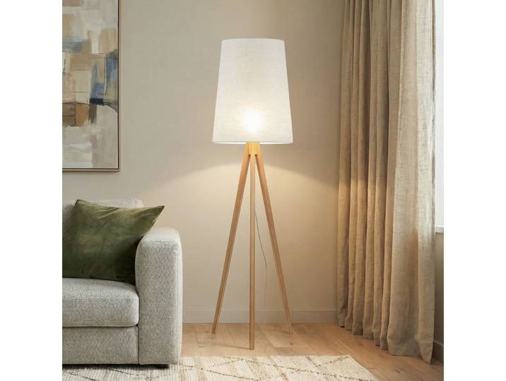 Vloerlamp Walz, hout licht, Woon-/ Eetkamer, Hout, Modern, vloerlamp hout
