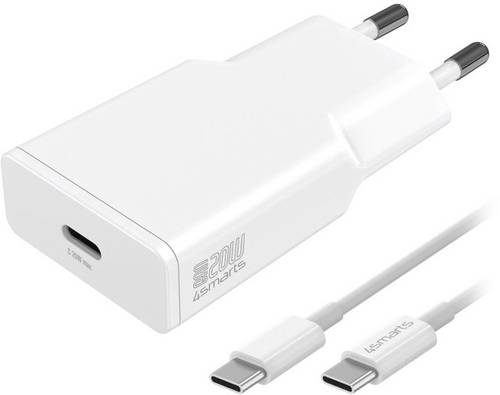 4Smarts USB Ladegerät 20W USB-C USB PD Weiß Innenbereich, Steckdose GaN, USB Power Delivery (USB-PD)