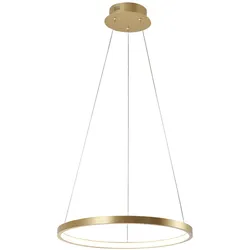 LED-Pendelleuchte, goldfarben, Leuchtring, warmweiße Lichtfarbe, modern