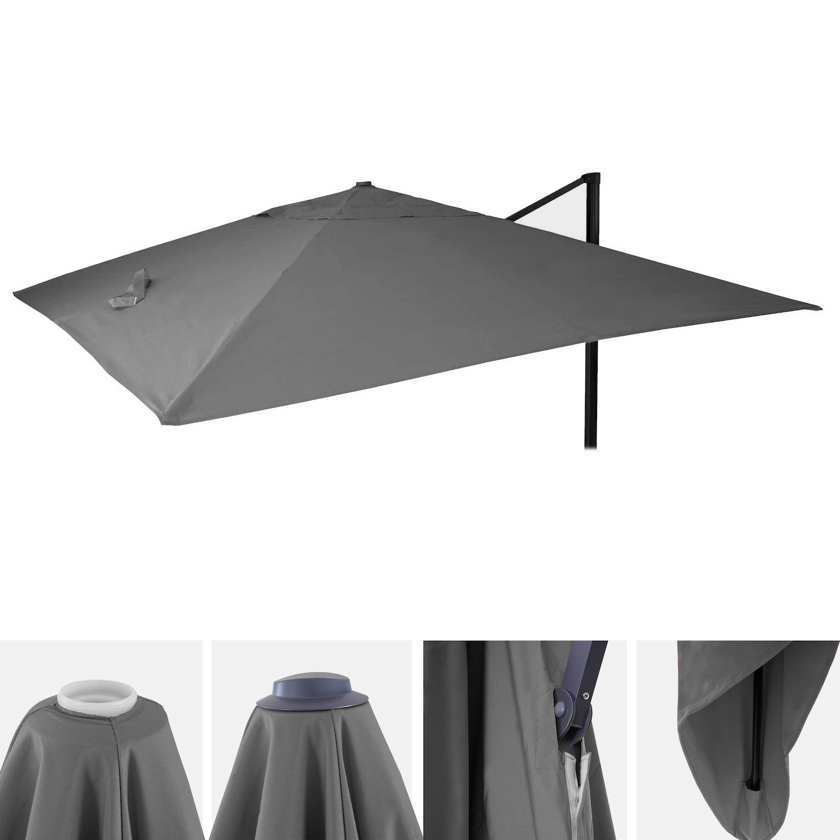 Ersatz-Bezug für Luxus-Ampelschirm MCW-A96, Sonnenschirmbezug Ersatzbezug, 3x3m (Ø4,24m) Polyester ~ anthrazit