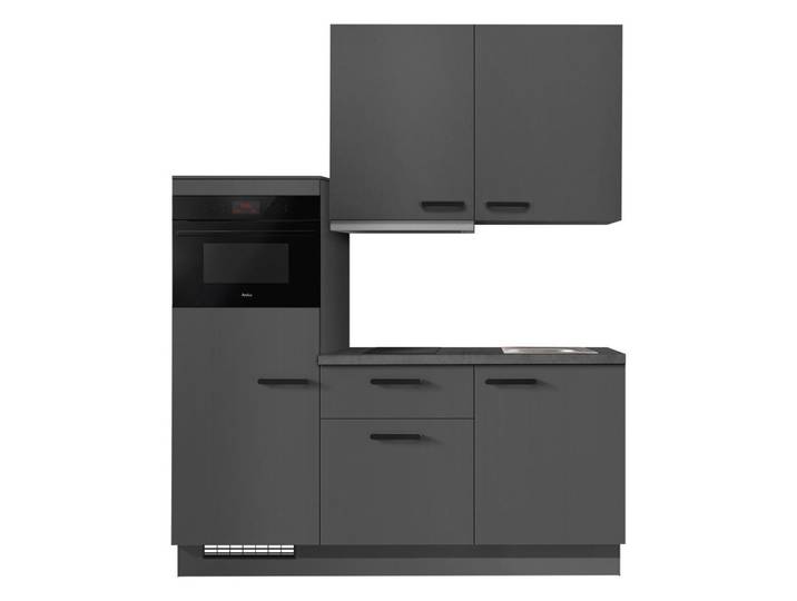 Impuls Küchenleerblock Ip1200, Graphit, 1 Schublade(n) Schubladen, nur wie online abgebildet bestellbar, 180 cm, seitenverkehrt erhältlich, vormontierter Korpus, Küchen, Küchenzeilen & Küchenblöcke, Küchenzeilen ohne Geräte