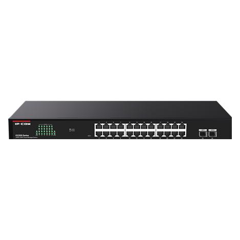IPC IP-COM Switch Menedzselhető - G2226F (24x1Gbps + 2x1Gbps SFP 52Gbps Rack) (24 Ports) (HALIPCG2226F)