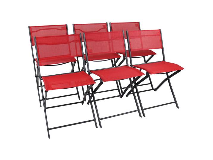 Gardenson Gartenklappstuhl-Set, Rot, 45x79x46 cm, klappbar, UV-beständig, regenabweisend, abwischbar, Gartenmöbel, Balkonmöbel, Balkonstühle