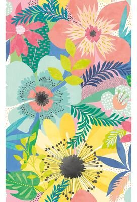 OhPopsi Janis Pastel Floral Riot Wallpaper