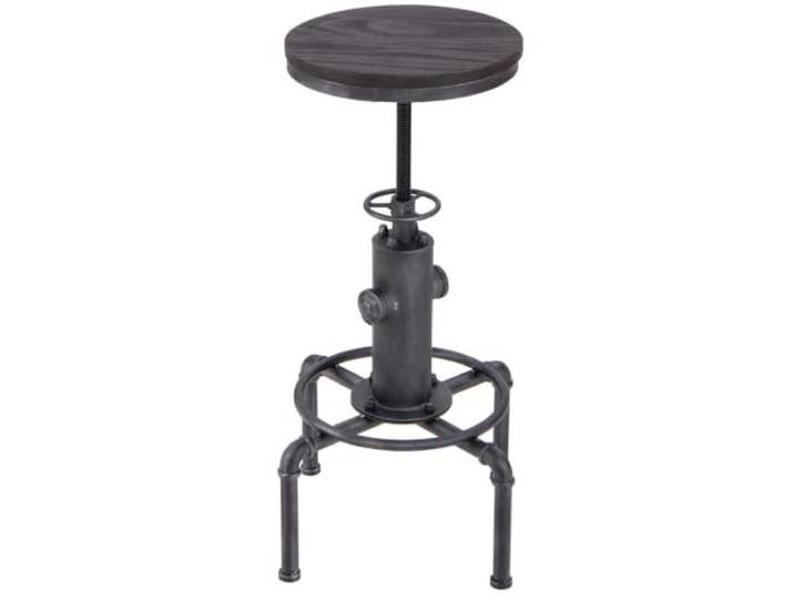 Helloshop26 Barhocker, verstellbar, 60-75 cm, bequem, mit Fußstütze und Vintage-Design, Eisen, schwarz, 20_0014162
