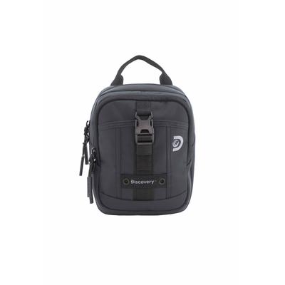 Schultertasche DISCOVERY "Shield", Damen, Gr. B/H/T: 17cm x 23cm x 11cm, schwarz, Kunstfaser, unifarben, Taschen Schultertasche, Hergestellt aus robustem rPet Polyester-Material