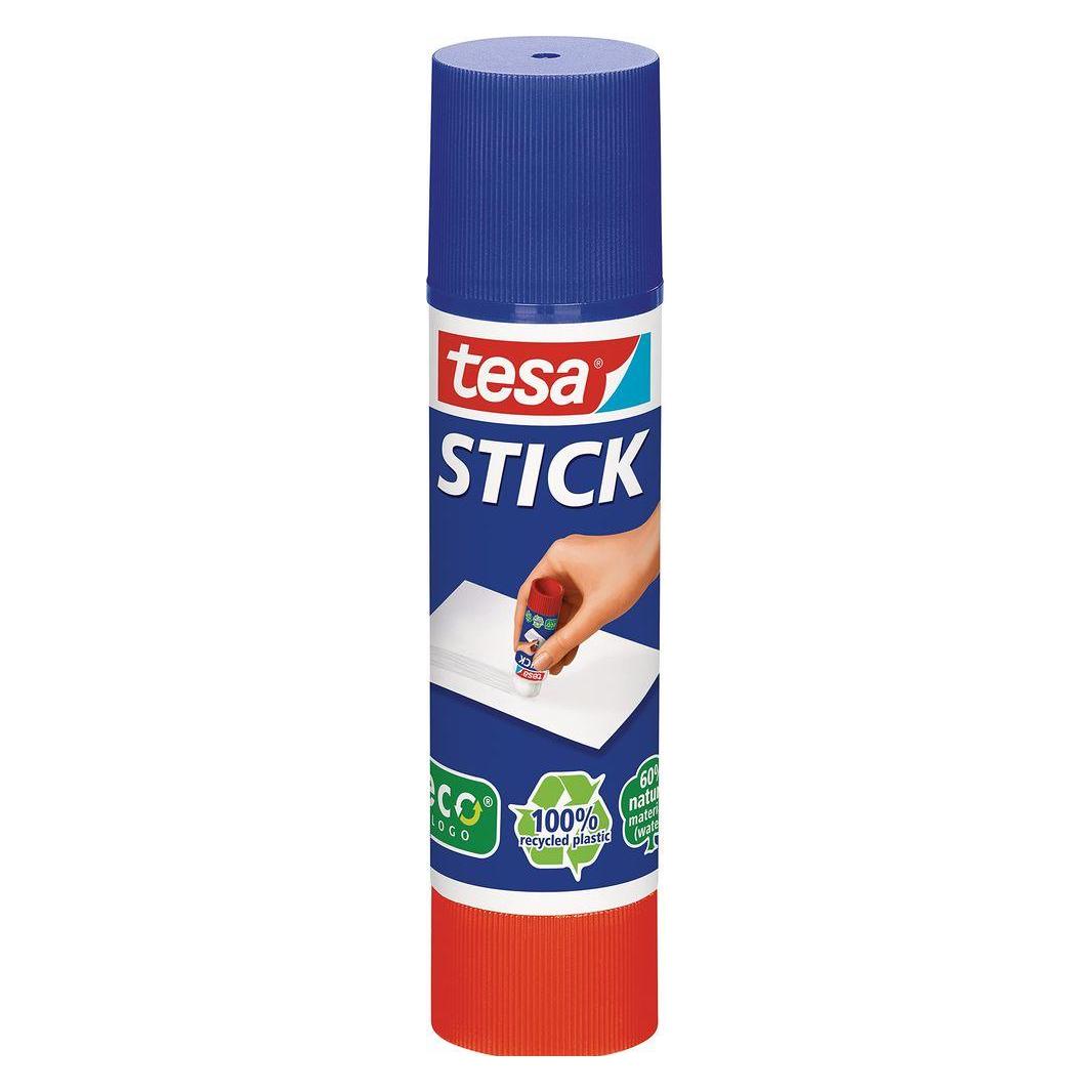 tesa 4x Klebestift ecoLogo, geruchsneutraler Klebstick für Papier / Pappe (10 g, 4x) (57088-00200-03)