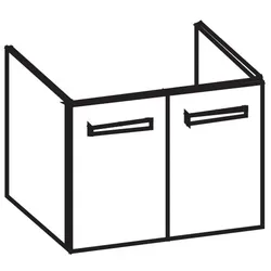 Artiqua 413 Waschtischunterschrank für Renova Plan 122175, 122180 Graphit Struktur quer, 413-WU2T-K1 413-WU2T-K18-7070-401