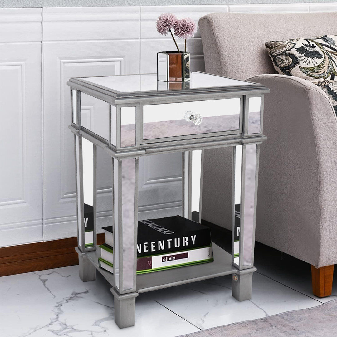 Canora Grey Anglim End Table Silver 64cm H X 45cm W X 38cm D