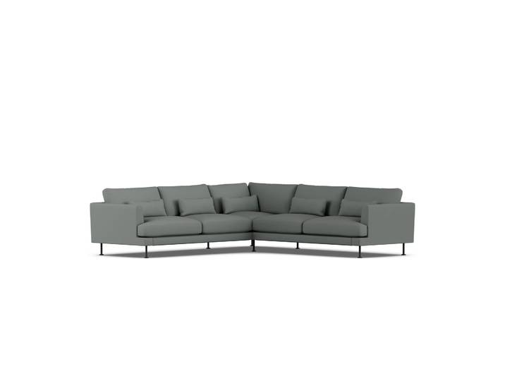 1898 Bredhult Sofa Caleido Grey 1240-Schwarzer Stahl, Ecksofa F