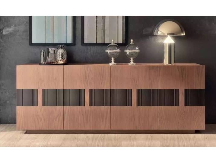 JVmoebel Sideboard Elegantes braunes Holzsideboard mit minimalistischer Optik (Sideboard), Made in Italy